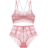 Sexy Bra Panty Set Thin Transparent Lace Underwear - Okay Trendy